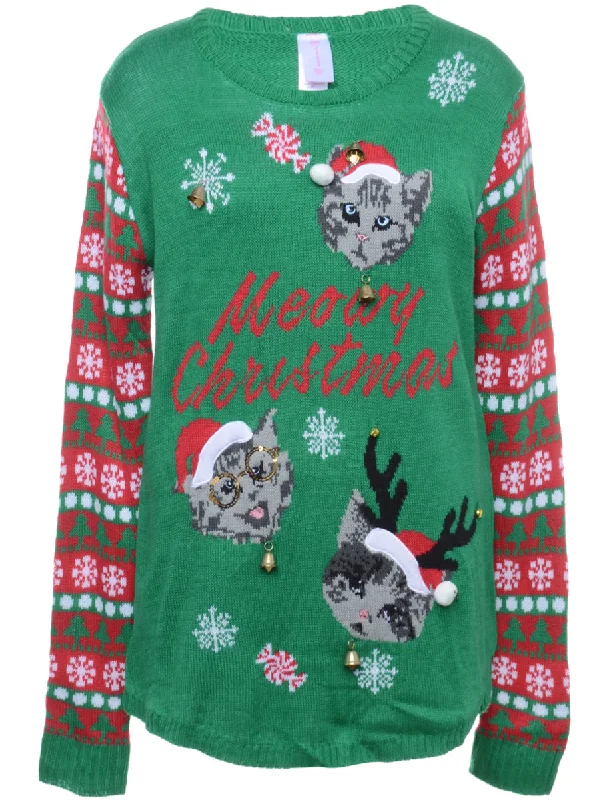 Early Access Beyond Retro Reworked Christmas Jumper With Bells - XL