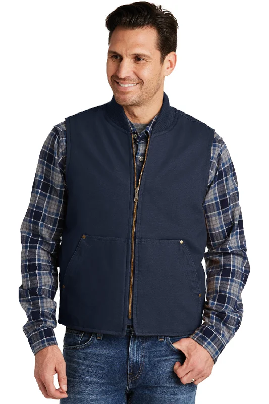Weekend Bargains to Indulge In CornerStone Mens Duck Cloth Full Zip Vest - Navy Blue