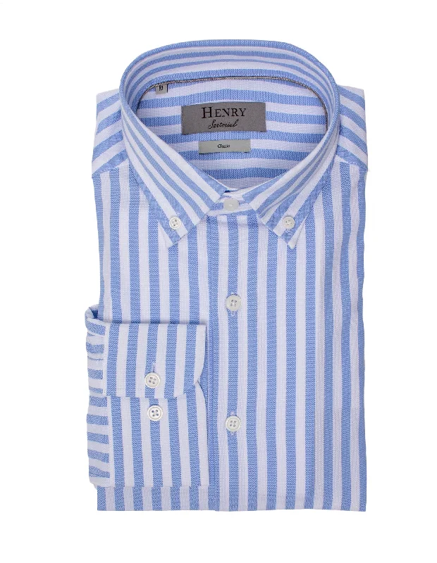 Sale Event HENRY SARTORIAL Bengal Stripe Shirt BLUE/WHITE