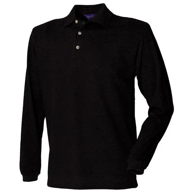 Buy More, Save More Henbury Long Sleeve Cotton Polo Shirt