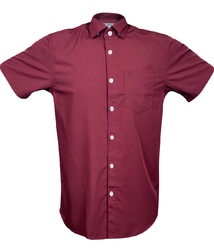 Maroon Bamboo Dress Shirt- Short Sleeve