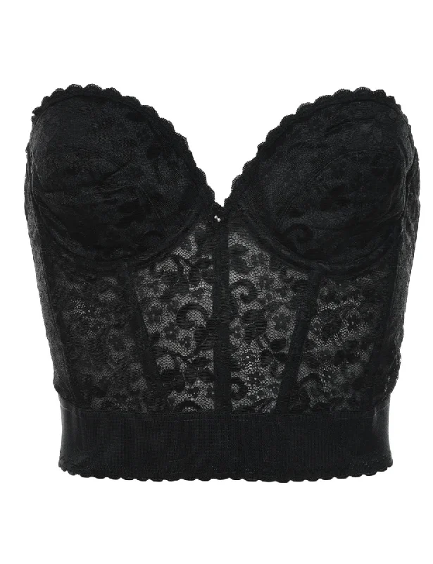Fantastic Offers Black Lace Bustier - XS