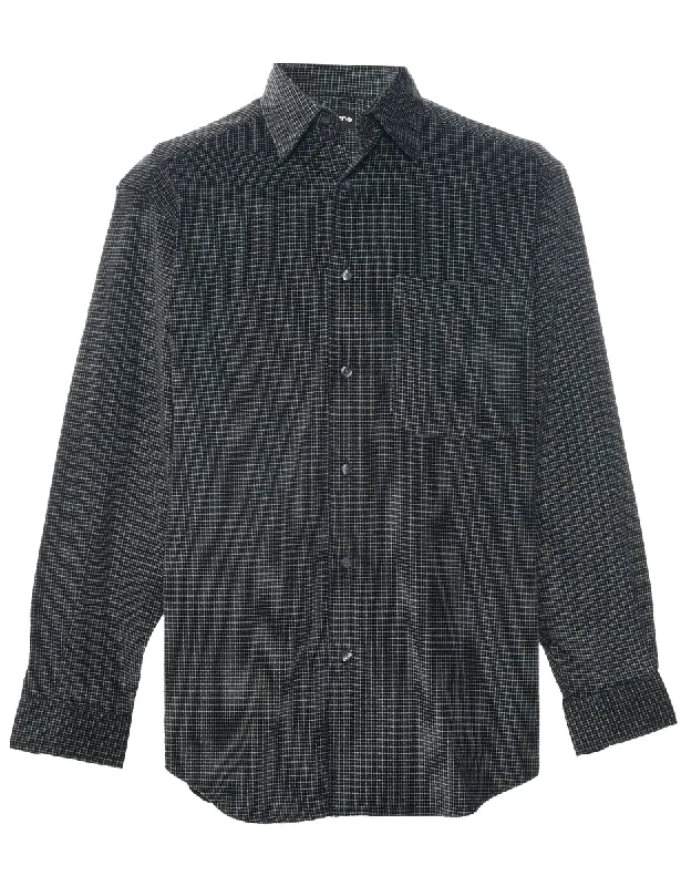 Weekend Discounts to Delight Black Checked Shirt - M