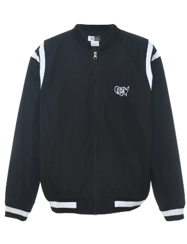 Now Available Black & White Contrast Bomber Jacket - XL