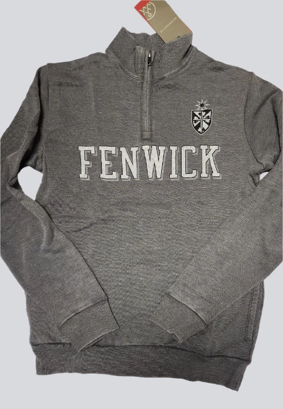 Alternative brand Vintage Washed Nickle Unisex Comfort Wash 1/4 Zip Fenwick Shield Sweatshirt