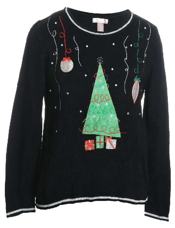 Weekend Deals That Thrill Black Christmas Jumper - L