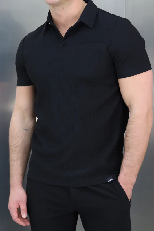 Special Price Capo PLEAT Polo Shirt - Black