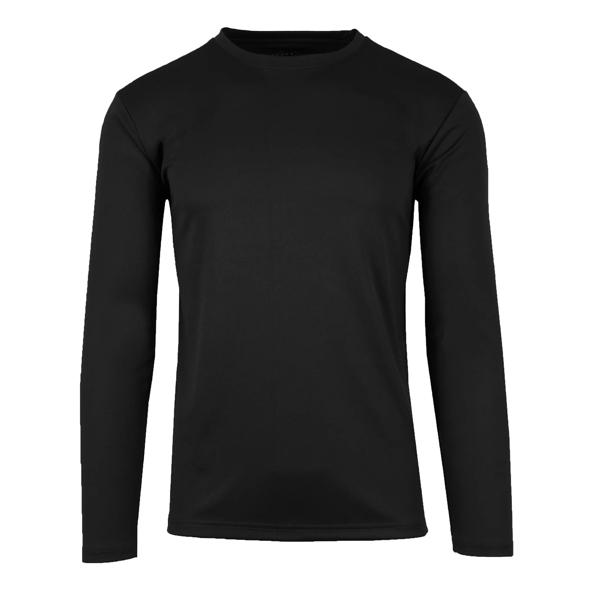 Men's Moisture Wicking Long Sleeve Performance Crew Neck Tagless Tee (Sizes, S-2XL)