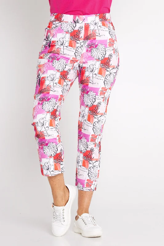 Early Access 7/8 Stretch Pocket Pants - Keyline Floral Print