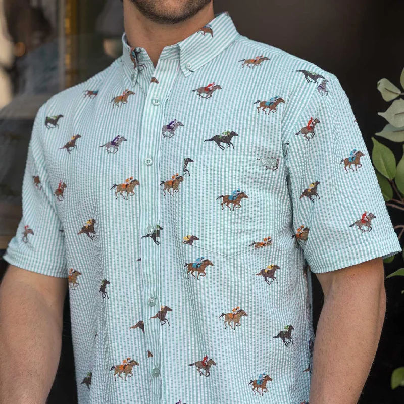 Bargain Bin And They're Off! – Stretch Seersucker Short Sleeve Shirt