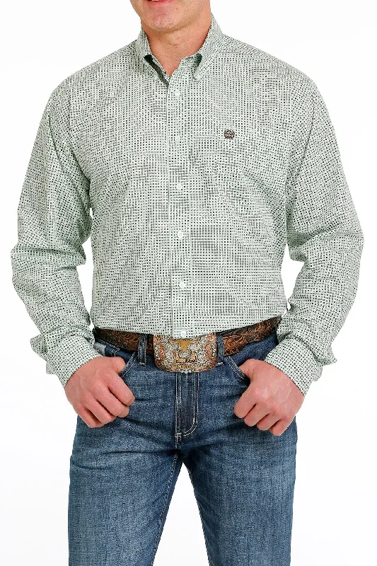 CINCH GREEN W/ CREAM GEO PRINT LONG SLEEVE