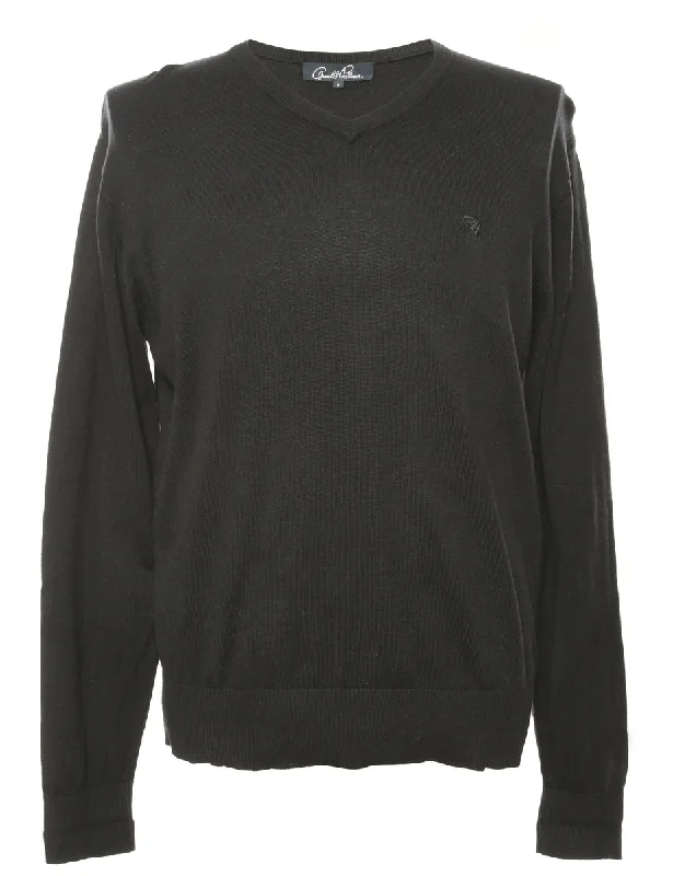 Black Long Sleeved Jumper - S