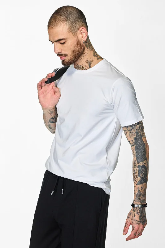 Bargain Prices Core Lab White Solid Slim Fit T-Shirt