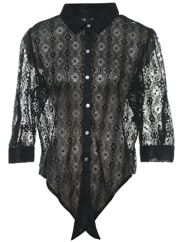 Limited Availability Black Lace Evening Shirt - M