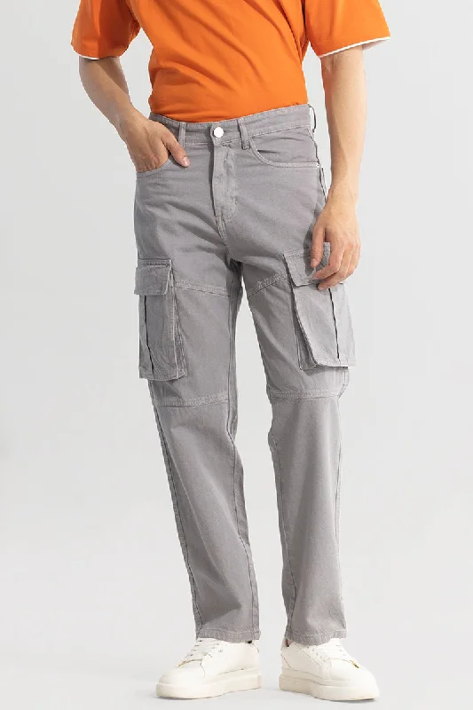 Adventure-Ready Grey Cargo Jeans