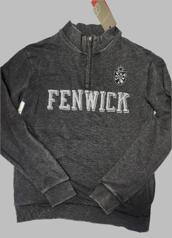 Alternative brand Vintage Black Unisex Comfort Wash 1/4 Zip Fenwick Shield Sweatshirt