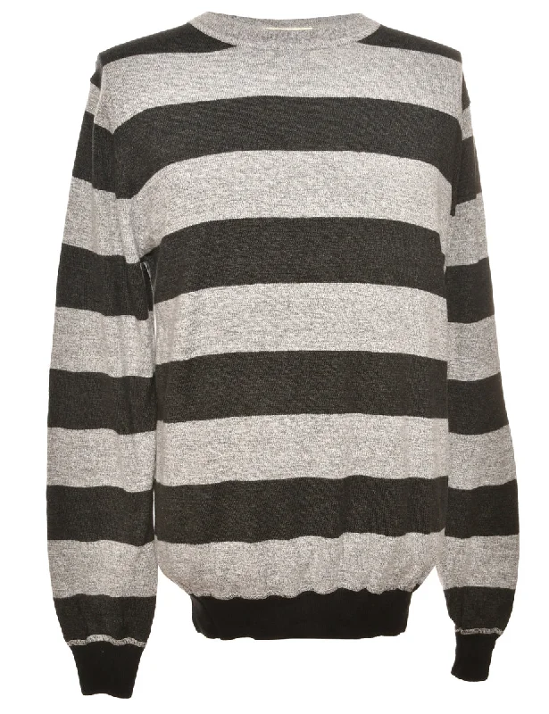 Super Sale Black & Grey Knit Jumper - L