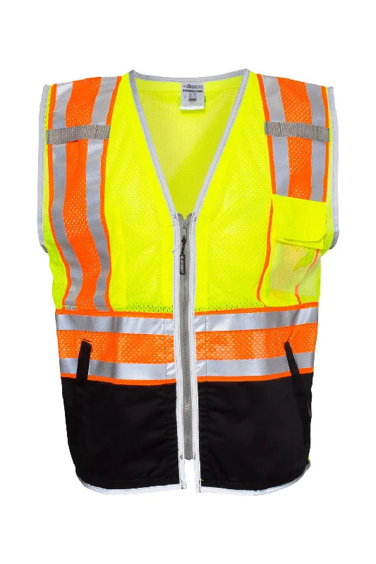 Kishigo Mens Premium Brilliant Series Ultimate Reflective Vest - Lime Green - Closeout