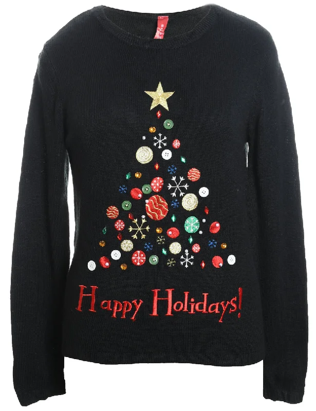 Weekend Specials to Enjoy Black Christmas Jumper - M
