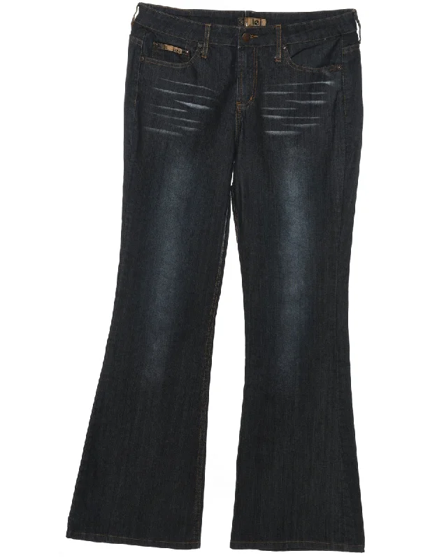 Members Only Black Flared Y2K Lei Jeans - W34 L32