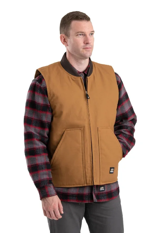 Amazing Deals Berne Mens Brown Duck 100% Cotton Duck Workmans Vest Quilt Lined