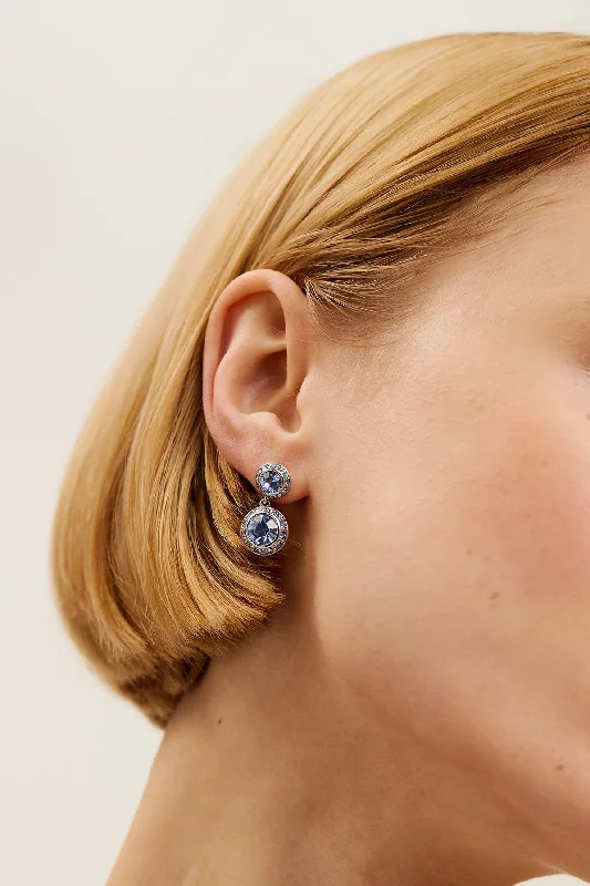Exclusive Access Sollia Solitaire Sparkle Crystal Drop Earrings Lt-Blue-Silver