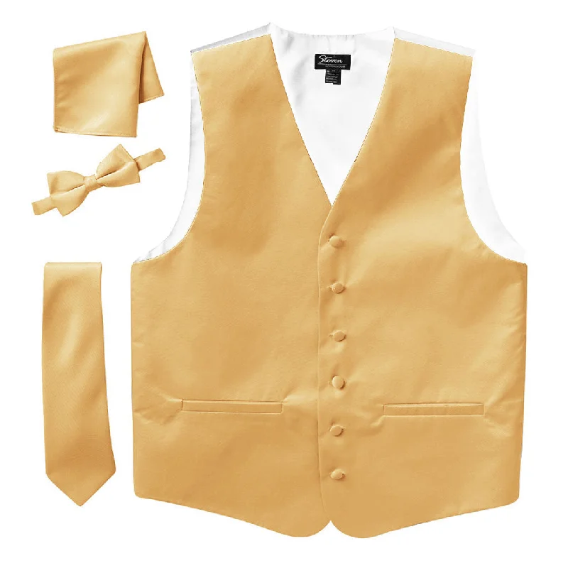 Steven Land Solid 4-pc. Vest with Matching Tie, Bowtie & Pocket Square