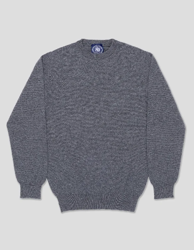 Clearance Sale MID GREY CASHMERE CREW NECK SWEATER