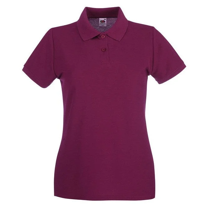 Bonus Offer Fruit Of The Loom Women's Premium Polo - Burgundy
