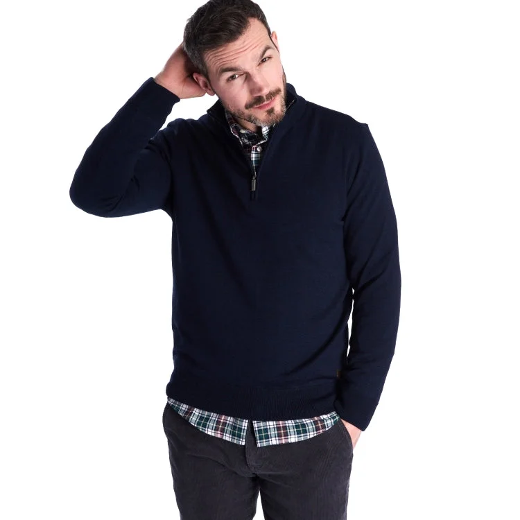 Weekend Discounts to Snag Barbour Gamlan Half Zip Sweater - Navy