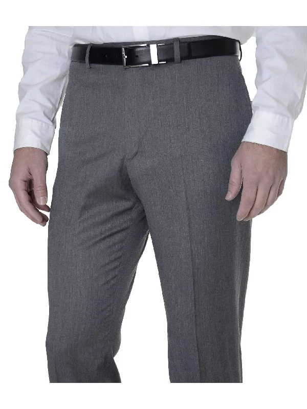 Take Advantage Tommy Hilfiger Mens Trim Fit Gray Textured Flat Front Wool Dress Pants