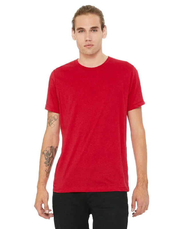 Hurry Up Bella+Canvas Mens Poly-Cotton Short Sleeve T-Shirt | Red