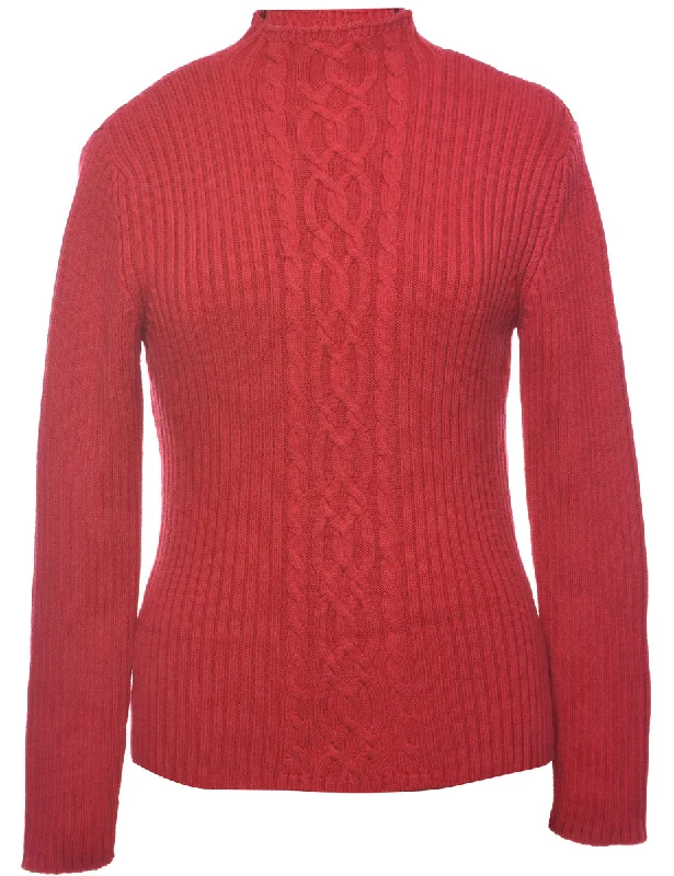 Cable Knit Jumper - M