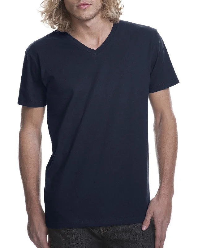 Final Markdown Next Level Mens Short Sleeve V-Neck Tee | Midnight Navy