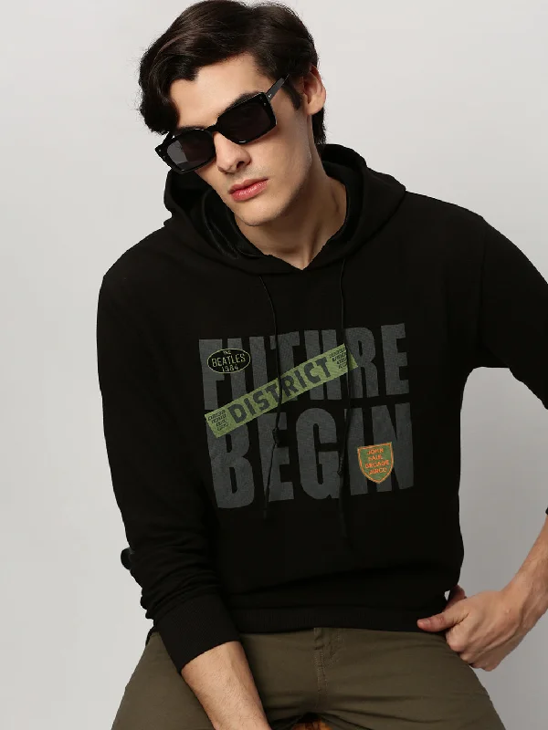 Online Deal Men Black Typographic Casual Sweatshirts