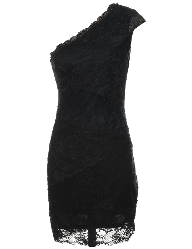 Hurry In Black Lace Evening Dress - XS