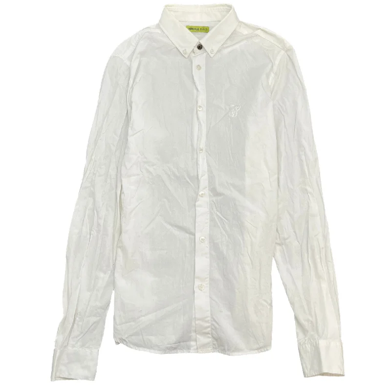 Clearance Sale Men's Jeans Embroidered Logo Shirt White Size IT 50 / UK L