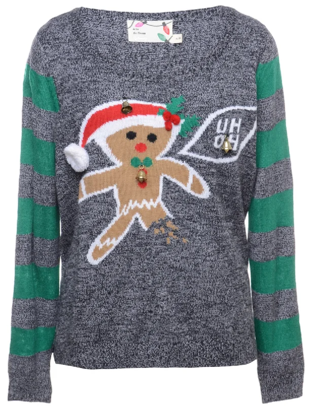 Price Drop Alert Beyond Retro Reworked Christmas Jumper With Bells - XL