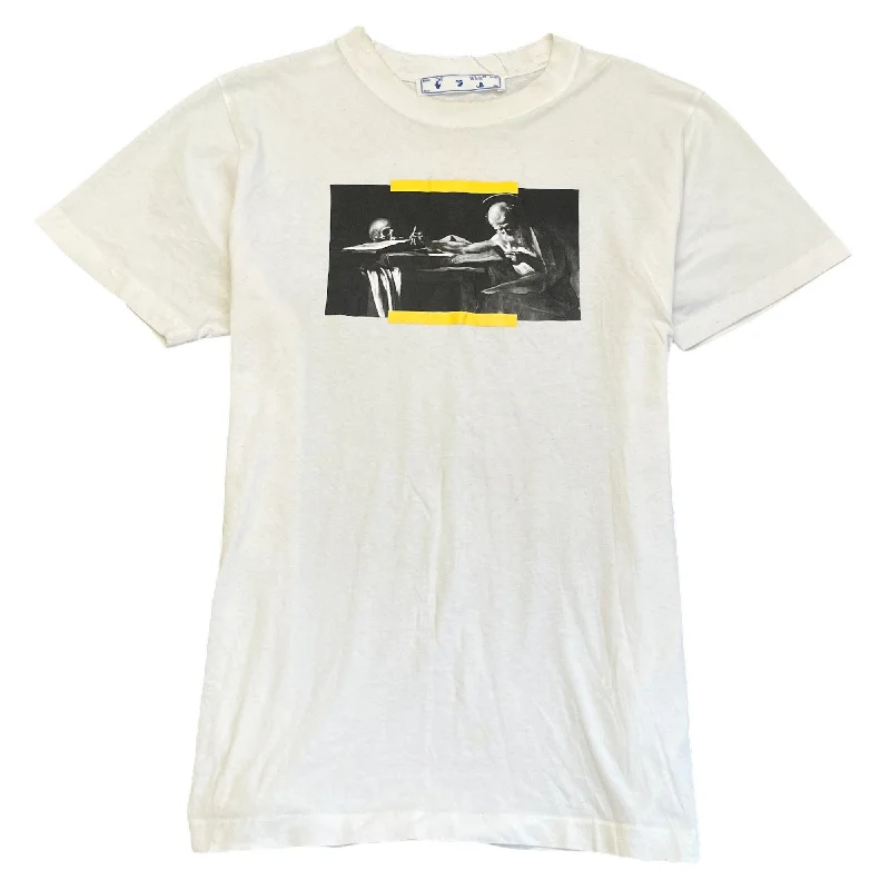 Limited Availability Men's Caravaggio Logo T-Shirt White Size L