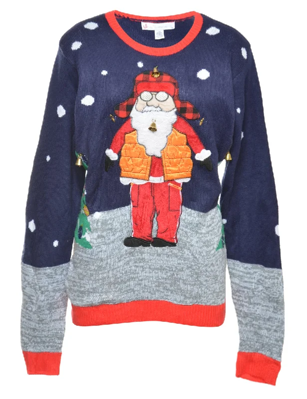 Quick Sale Beyond Retro Reworked Christmas Jumper With Bells - L