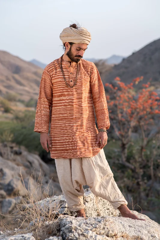 Traditional Long Kurta »» Handwoven Khadi Cotton