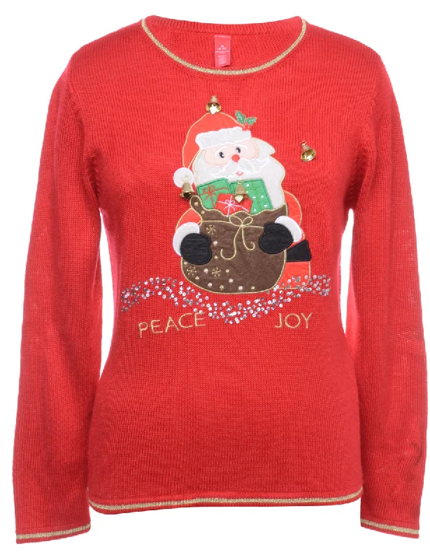 Blowout Sale Beyond Retro Reworked Christmas Jumper With Bells - M