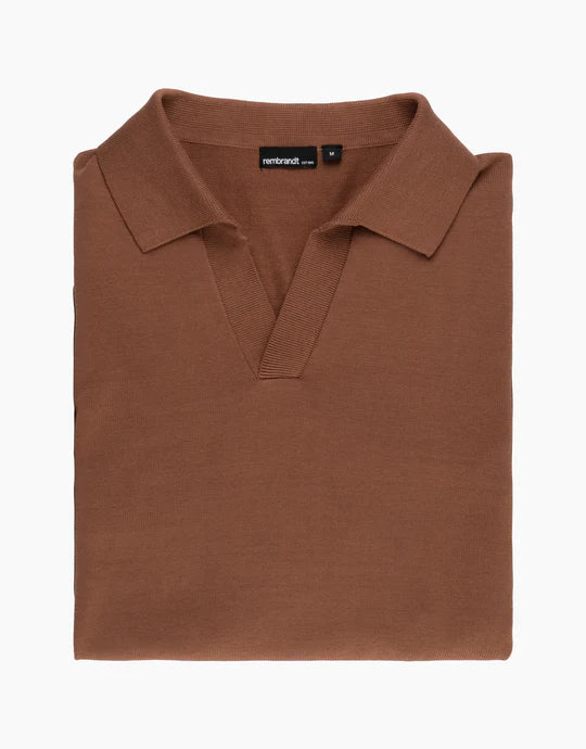 Grand Opening Sale Rembrandt Amalfi Knitted Polo Brown