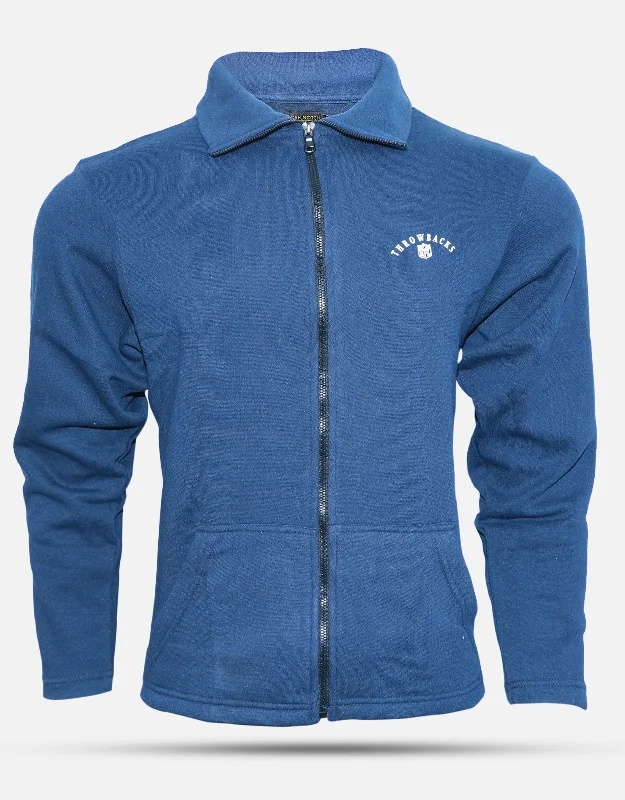 Weekend Deals That Excite Men Fashion Navy Blue Mock Neck Zipper