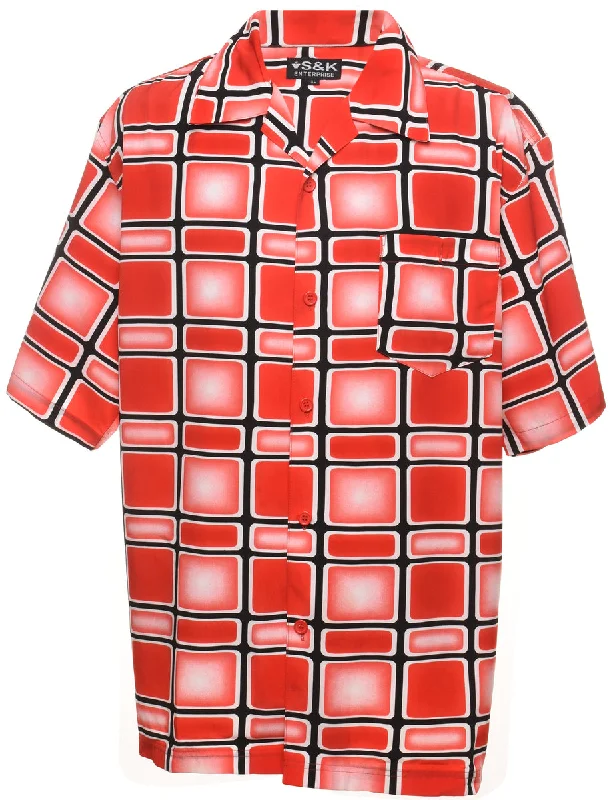 Online Specials Black & Red Graphic Y2K Design Shirt - XL