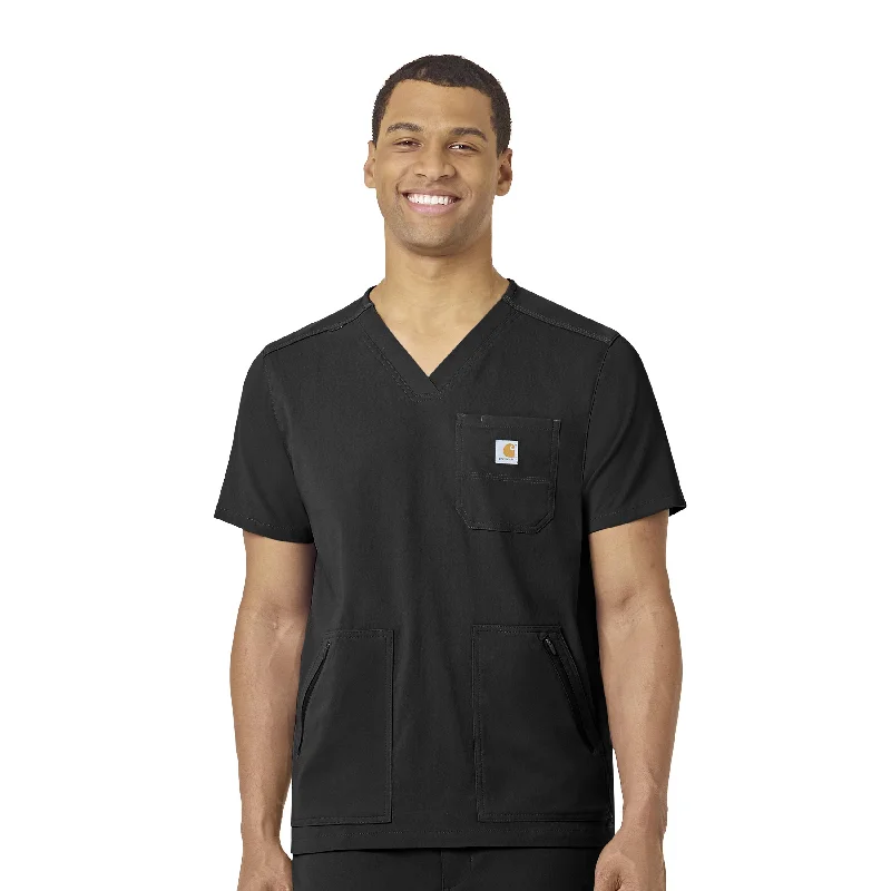 Bargain Prices Carhartt Rugged Flex Peak Men's 5-Pocket V-Neck Scrub Top - Black