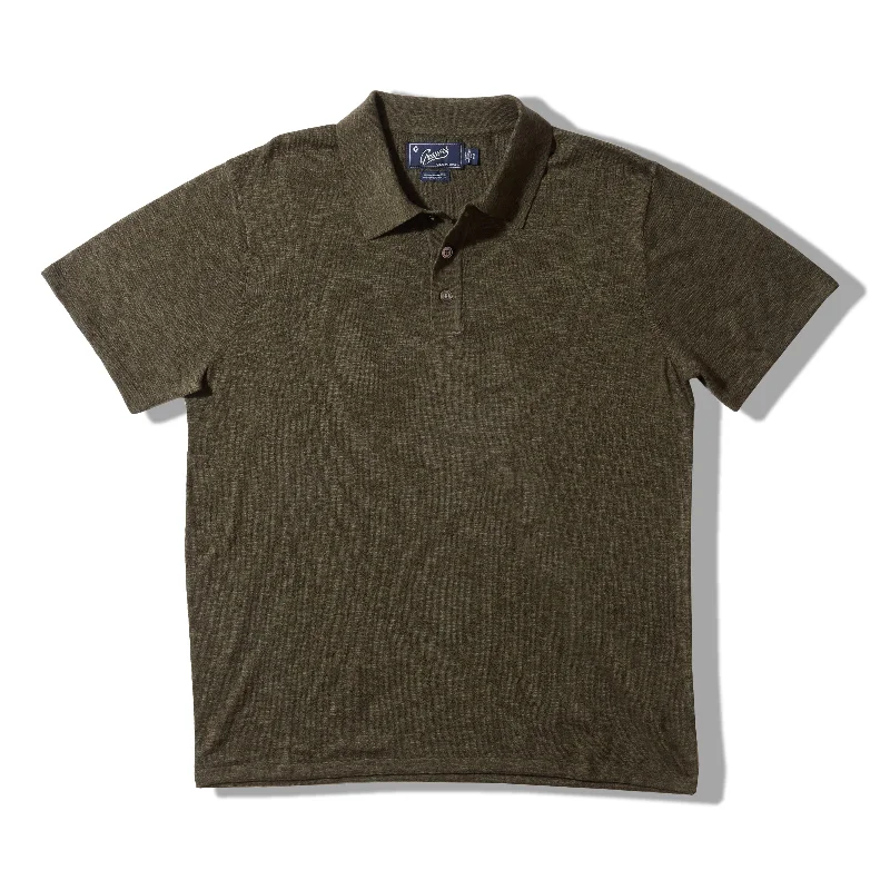 Weekend Savings Spectacle Cloud Cotton Sweater Polo - Olive