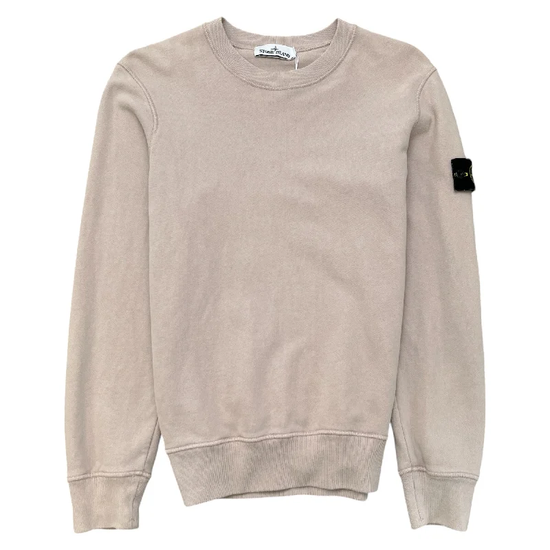 Weekend Deals That Sizzle Men's Applique Logo Sweatshirt Beige Size S