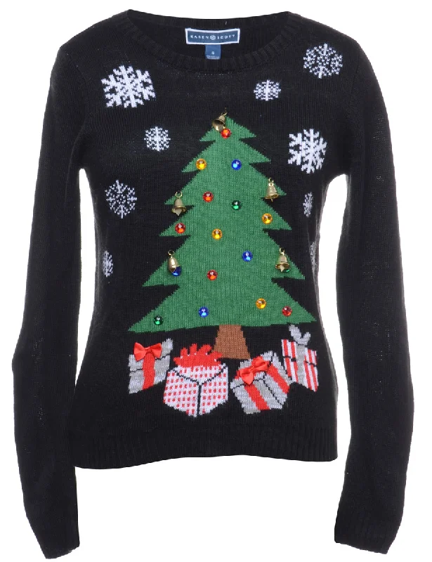 Deal Zone Beyond Retro Reworked Christmas Jumper With Bells - S