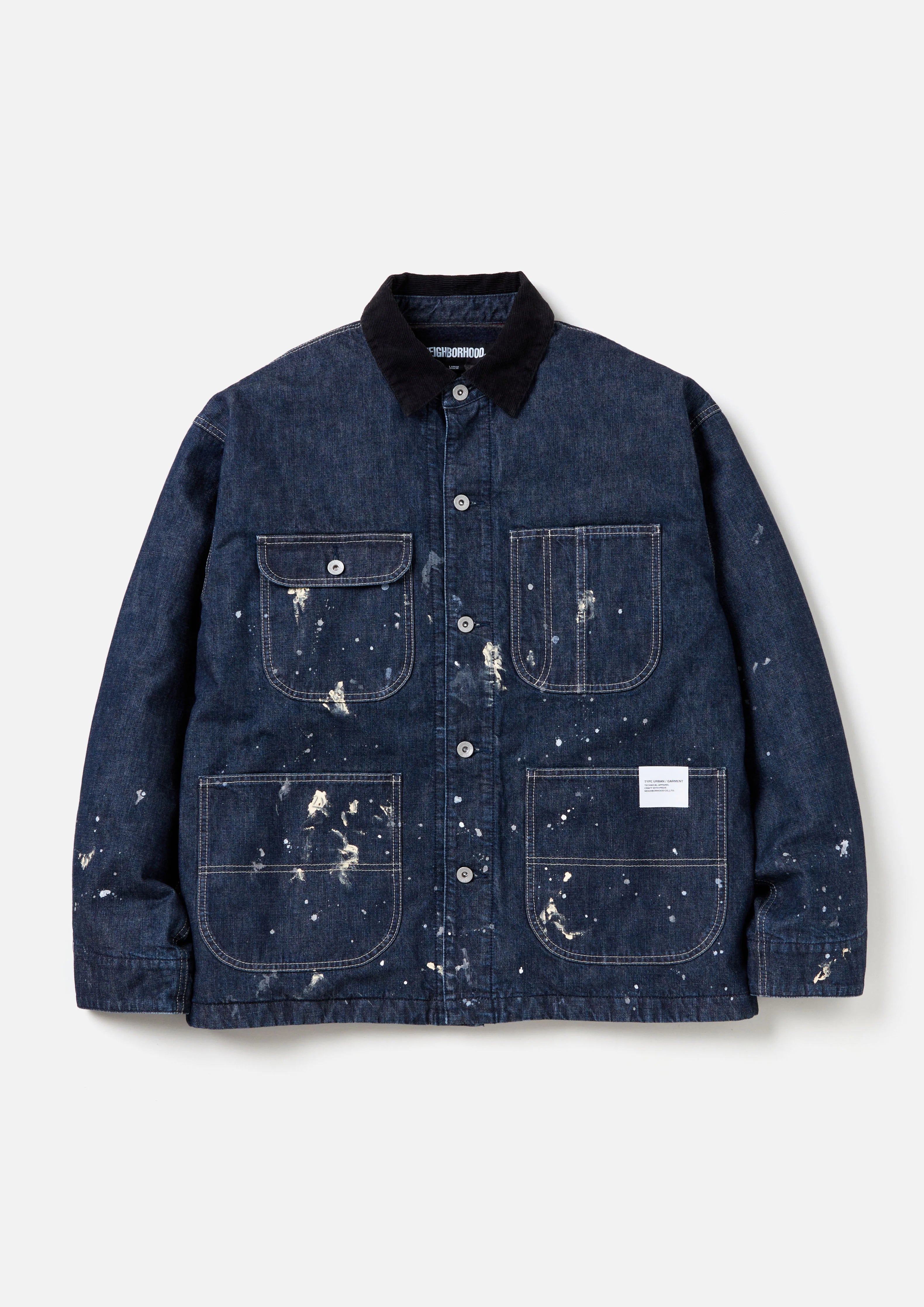 CORDUROY COLLAR WASHED COVERALL JACKET